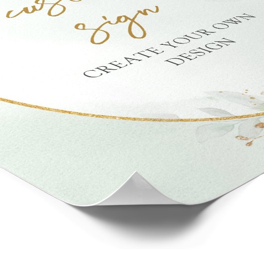 Rustieke waterverf eucalyptus groen Aangepast teke Poster (Hoek)