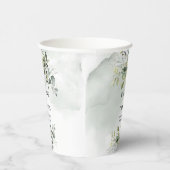 Rustieke waterverf eucalyptus groen gouden bruilof papieren bekers (Rechts)