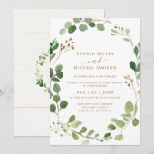 Rustieke Waterverf Eucalyptus groen hout bruiloft Kaart (Voorkant / Achterkant)