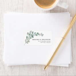 Rustieke Waterverf Eucalyptus Groene Huwelijk Etiket