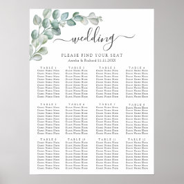 Rustieke Waterverf Eucalyptus Groene Huwelijk Poster