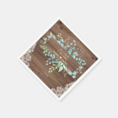 Rustieke waterverf Eucalyptus Kant Schuur Ik doe B Servet (Hoek)