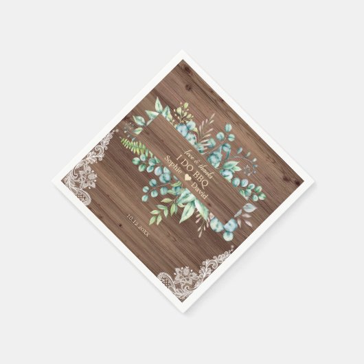 Rustieke waterverf Eucalyptus Kant Schuur Ik doe B Servet (Hoek)