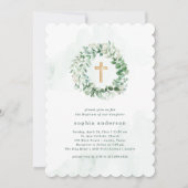 Rustieke Waterverf Eucalyptus met Groen | doop Kaart (Voorkant)