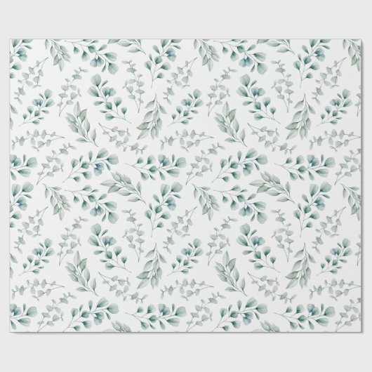 Rustieke Waterverf Eucalyptus Pattern Cadeaupapier (Vlak)