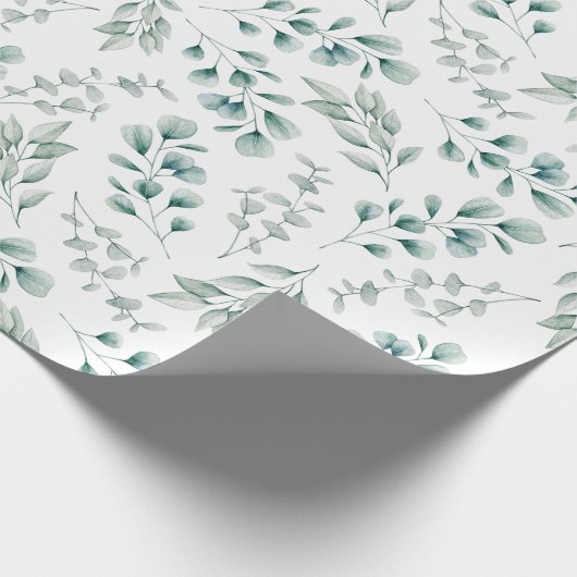 Rustieke Waterverf Eucalyptus Pattern Cadeaupapier (Hoek)