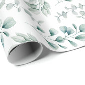 Rustieke Waterverf Eucalyptus Pattern Cadeaupapier (Rol Hoek)