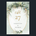 Rustieke waterverf eucalyptus salie groen goud kaart<br><div class="desc">Het plannen van een bruiloft kan overweldigend zijn, maar het kiezen van de juiste details zoals de rustieke Waterverf Eucalyptus Sage Green Gold Table Numbers kan een vleugje elegantie en natuurlijke schoonheid toevoegen aan uw speciale dag. De delicate waterverf eucalyptus gecombineerd met rustgevende salie groen en hints van luxueus goud...</div>