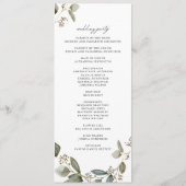 Rustieke Waterverf Eucalyptus Zaad Bruiloft Programmakaart (Achterkant)