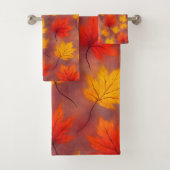 Rustieke Waterverf Fall Leaves - Autumn Foliage Bad Handdoek (Insitu)