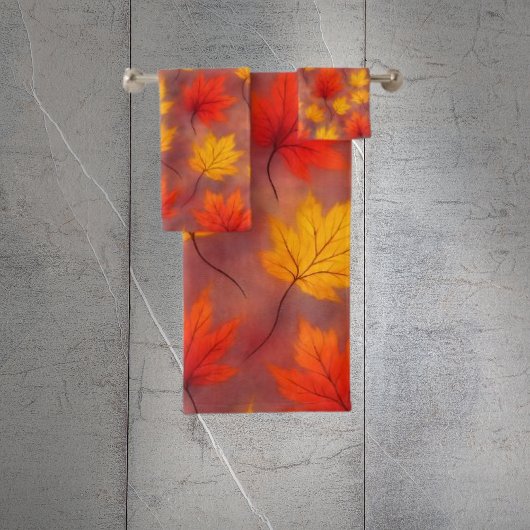 Rustieke Waterverf Fall Leaves - Autumn Foliage Bad Handdoek