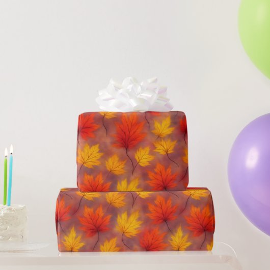 Rustieke Waterverf Fall Leaves - Autumn Foliage Cadeaupapier (Feestgeschenken)