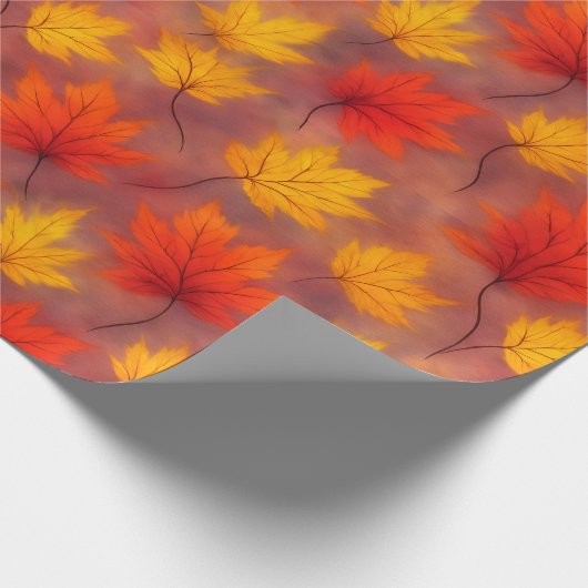 Rustieke Waterverf Fall Leaves - Autumn Foliage Cadeaupapier (Hoek)
