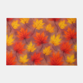 Rustieke Waterverf Fall Leaves - Autumn Foliage Deurmat