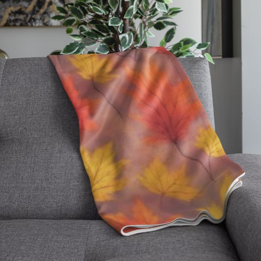Rustieke Waterverf Fall Leaves - Autumn Foliage Fleece Deken