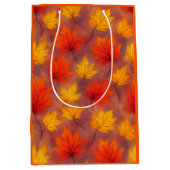 Rustieke Waterverf Fall Leaves - Autumn Foliage Medium Cadeauzakje (Voorkant)