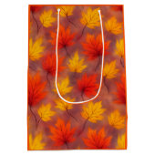 Rustieke Waterverf Fall Leaves - Autumn Foliage Medium Cadeauzakje (Achterkant)