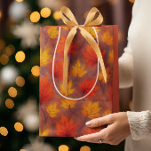 Rustieke Waterverf Fall Leaves - Autumn Foliage Medium Cadeauzakje