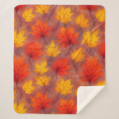 Rustieke Waterverf Fall Leaves - Autumn Foliage Sherpa Deken (Voorkant)