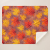 Rustieke Waterverf Fall Leaves - Autumn Foliage Sherpa Deken (Voorkant (horizontaal))
