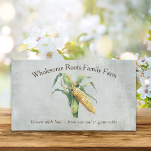 Rustieke Waterverf Familie Boerderij, lokale maïs  Visitekaartje