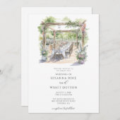 Rustieke Waterverf Floral Arbor bruiloft uitnodigi Kaart (Voorkant / Achterkant)