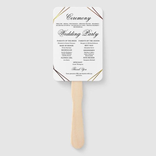 Rustieke Waterverf Floral Boho bruiloft programma Handwaaier (Achterkant)