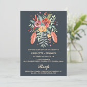 Rustieke Waterverf Floral Boho Verlovingsfeest Kaart (Staand voorkant)