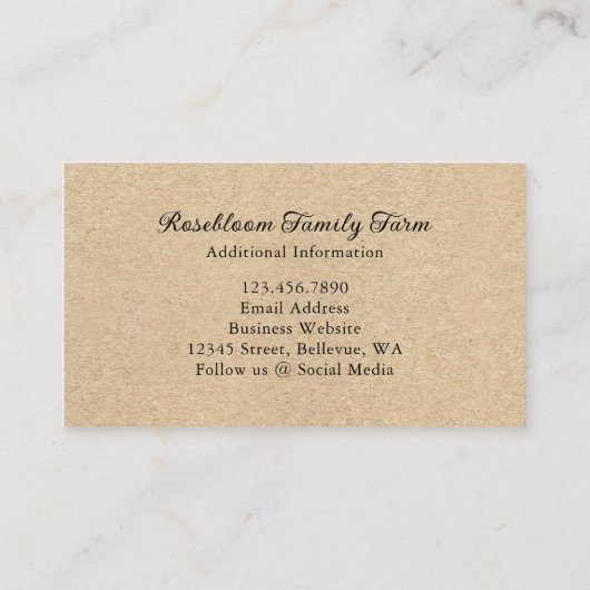 Rustieke Waterverf Floral Chicken Hen Egg Boerderi Visitekaartje (Achterkant)