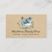 Rustieke Waterverf Floral Chicken Hen Egg Boerderi Visitekaartje (Voorkant)