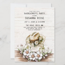 Rustieke Waterverf Floral cowgirl Pet Bachelorette Kaart