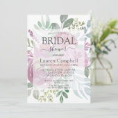 Rustieke Waterverf Floral Dusty Roos Vrijgezellenf Kaart (Staand voorkant)