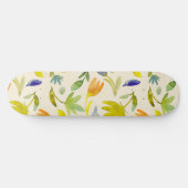 Rustieke Waterverf Floral Garden Botanical Persoonlijk Skateboard (Horizontaal)