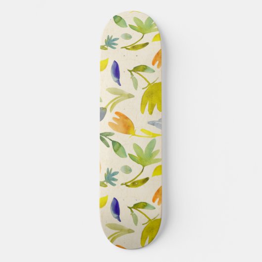 Rustieke Waterverf Floral Garden Botanical Persoonlijk Skateboard (Voorkant)
