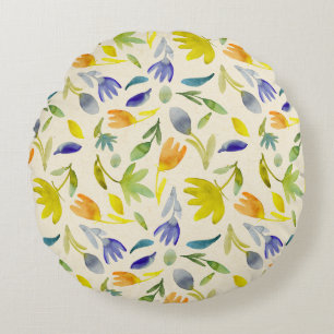 Rustieke Waterverf Floral Garden Botanical Rond Kussen