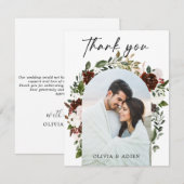 Rustieke Waterverf Floral geometrische foto Bedankkaart (Voorkant / Achterkant)