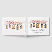 Rustieke Waterverf Floral Lantern Bruiloft Gastenboek (Volledig)