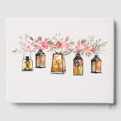 Rustieke Waterverf Floral Lantern Bruiloft Gastenboek (Achterkant)