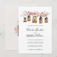 Rustieke Waterverf Floral Lantern Bruiloft