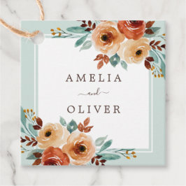Rustieke Waterverf Floral Mint Bruiloft Dank u Bedankjes Labels