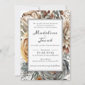 Rustieke Waterverf Floral Modern Script Bruiloft Kaart (Voorkant)