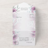 Rustieke Waterverf Floral Pink All In One Uitnodiging (Buitenkant)