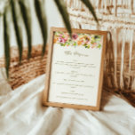 Rustieke Waterverf Floral Wedding Custom Menu<br><div class="desc">Rustieke Bourgogne Kleurrijke Waterverf Bloemenbruiloft Gepersonaliseerd Menu</div>