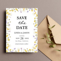 Rustieke Waterverf Floral Wedding Save The Date