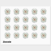 Rustieke Waterverf Floral Wood bruiloft dank u Ronde Sticker (Vel)