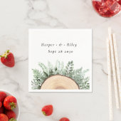 Rustieke Waterverf Floral Wood bruiloft Servet (Insitu)