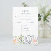 Rustieke waterverf florale botanische RSVP kaartje (Staand voorkant)