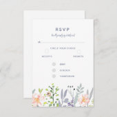Rustieke waterverf florale botanische RSVP kaartje (Voorkant / Achterkant)
