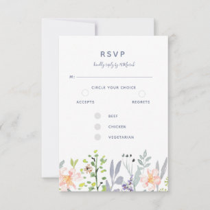 Rustieke waterverf florale botanische RSVP kaartje