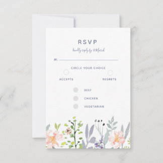 Rustieke waterverf florale botanische RSVP kaartje